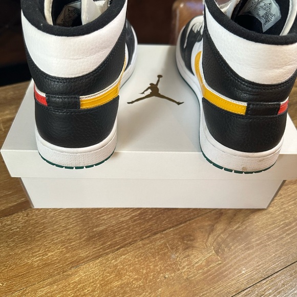 Air Jordan 1 Mid 'Alternate Swooshes Red Yellow (Women's) - Picture 5 of 7